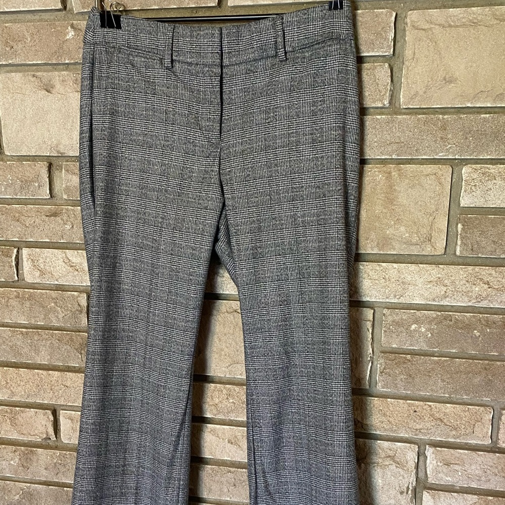 LOFT Womens Pants Size 4P Marisa Trouser Black/White Plaid
